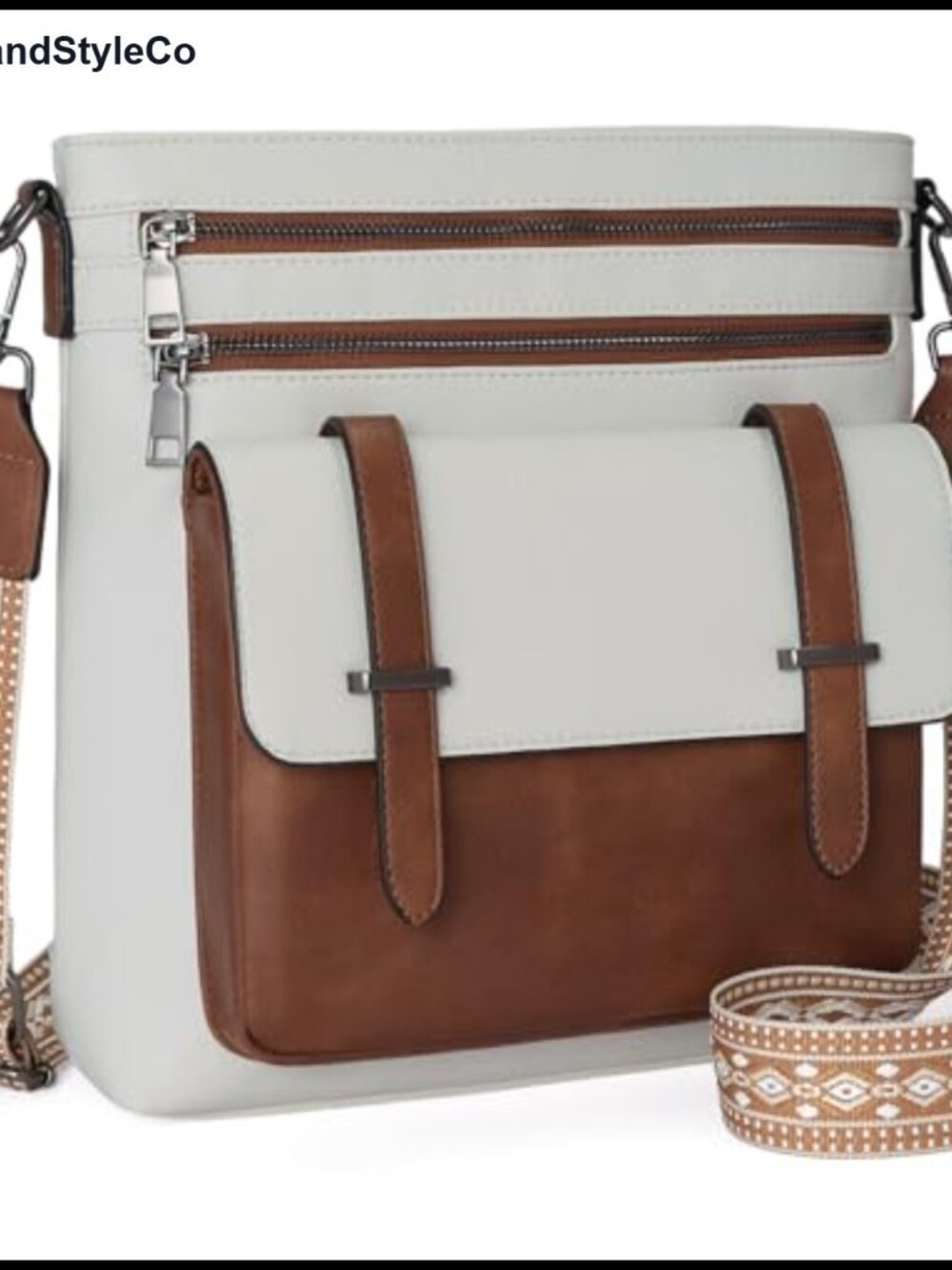 PU Leather Crossbody Bag Flip-Top Magnetic Clasp Shoulder Purse